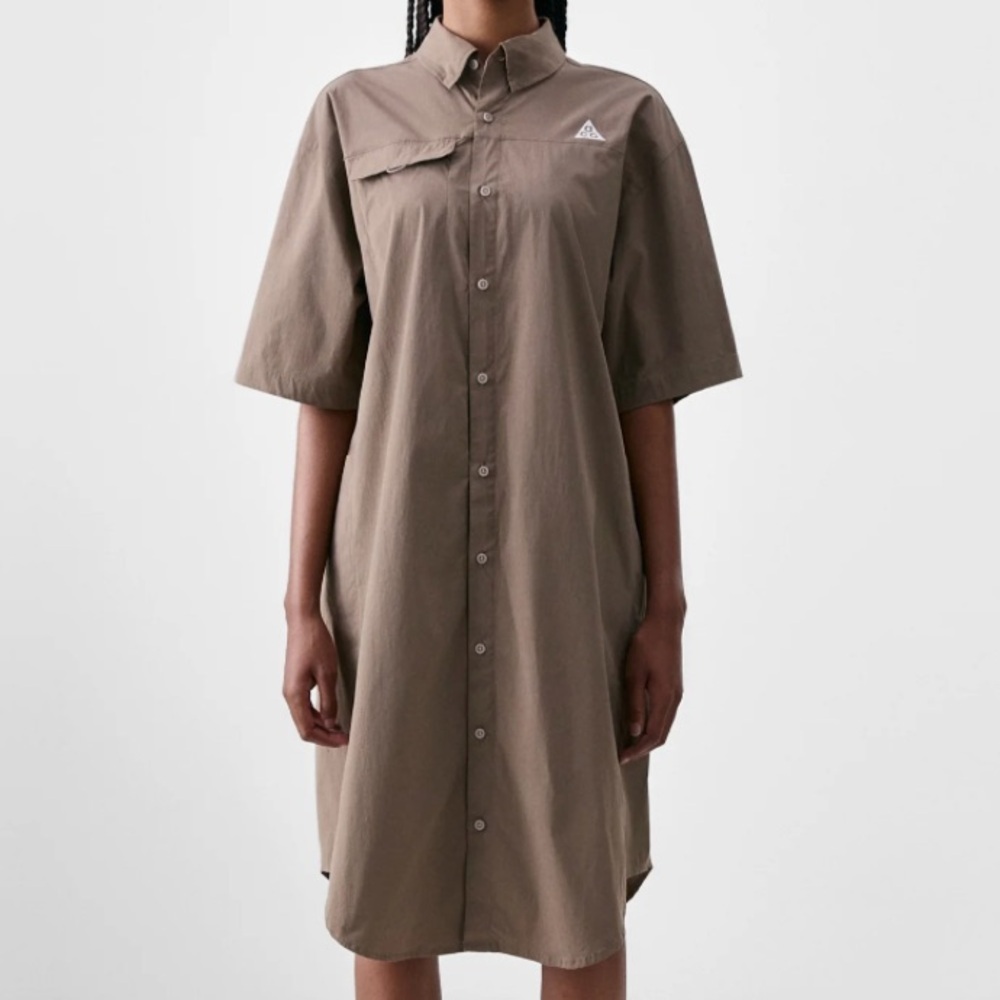 NWT Nike ACG Orb Weaver Dri-FIT ADV UV Dress Size S Brown Shirt Dress - Picture 2 of 6
